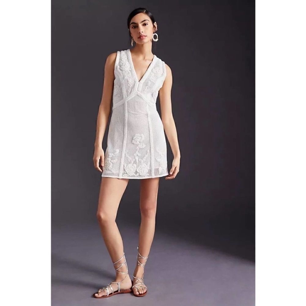 Anthropologie Not So Serious by Pallavi Mohan Deep-V Mini Dress Size XS
